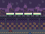 Pixel-art game concept scene