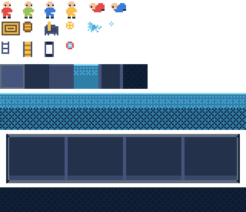 Bilge reusable sprite, tile, and background asset sheet